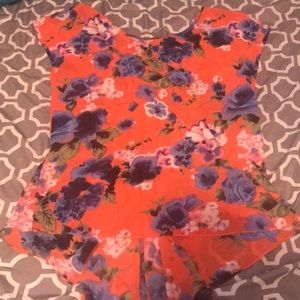 Floral high low shirt